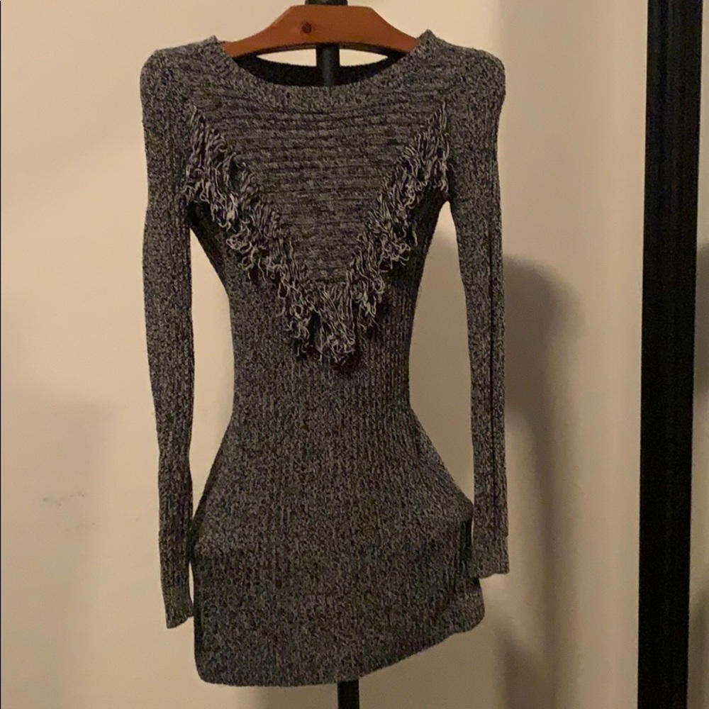 Express Fringe Marl Sweater Dress